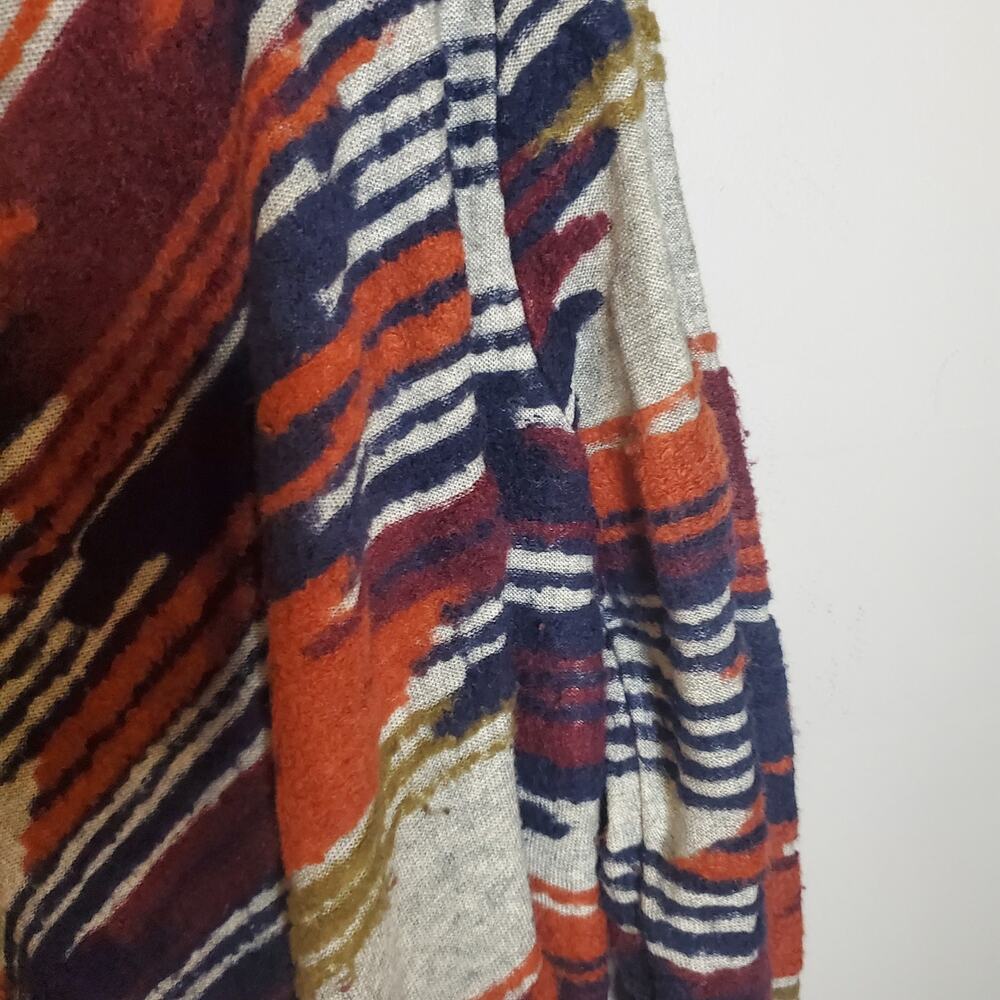 🔥 Lucky Brand Drape Front Aztec Sweater Cardigan Women's Size Small Blue Orange - Picture 11 of 15